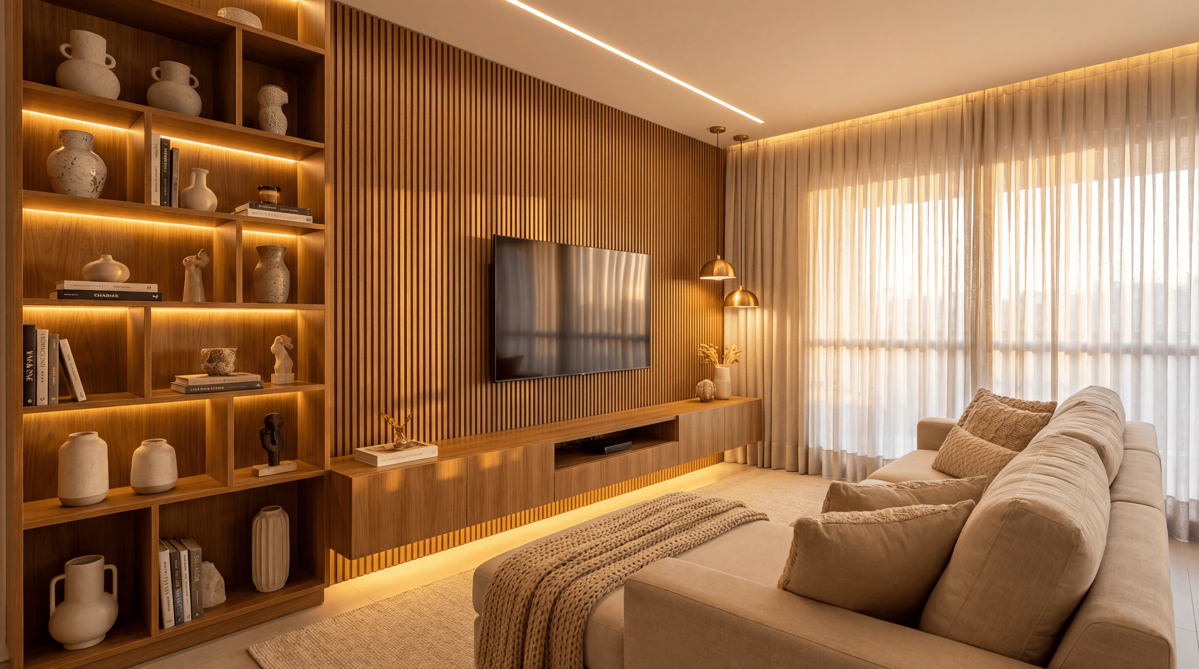 Sala Planejada: O Coração da Casa — Guia Completo de Painéis, Estantes e Projetos
